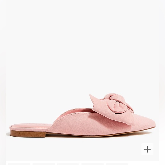 J.Crew Factory NWT Sueded Bow Mules, Sweet Rose, size 7.5 - Picture 3 of 4
